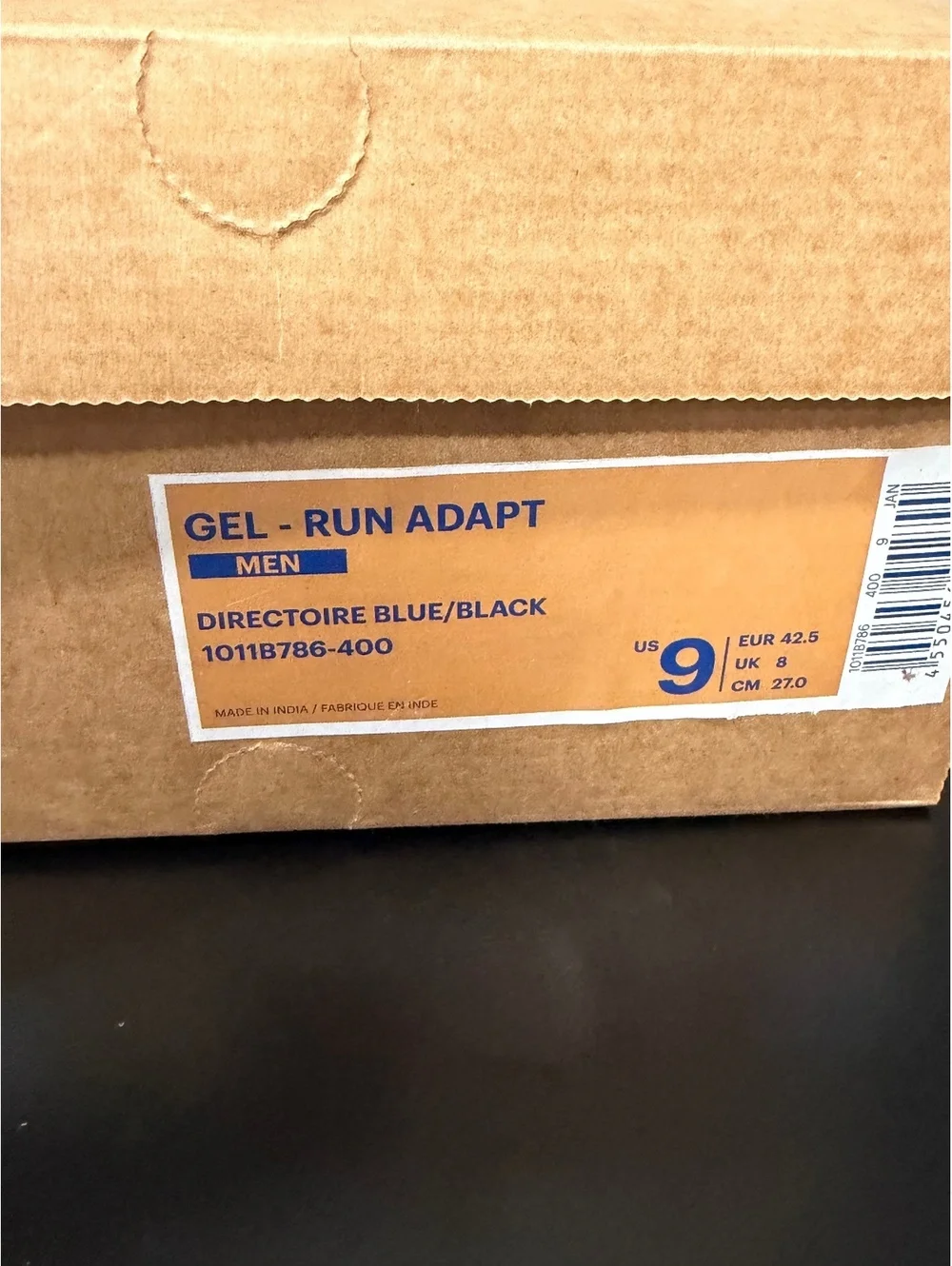 Size 9 - ASICS Gel-Run Adapt “Directoire Blue Black”